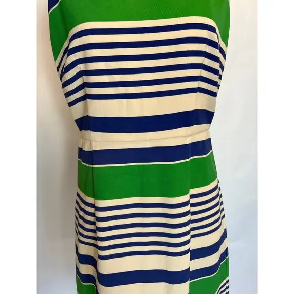 Esley | Blue/Green Striped Shift Dress | Medium - Picture 5 of 13